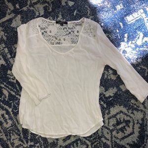White 3 quarter sleeve lace top